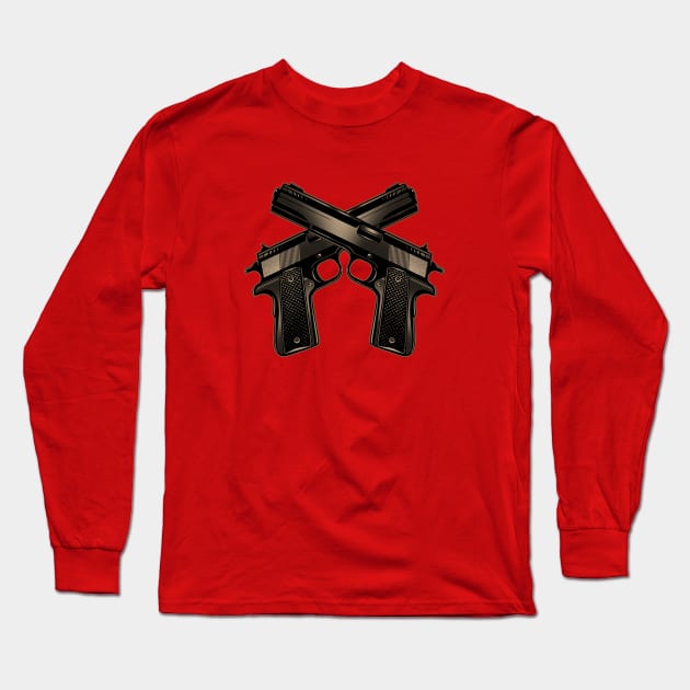 gun Long Sleeve T-Shirt by HornArt